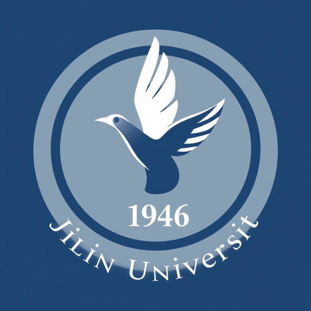 A logo design for Jilin University featuring a stylized flying bird at the center, incorporating the exact date '1946' prominently