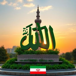 An artistic representation of the symbol of Iran, featuring the intricate and stylized Persian script representing the term 'Iran'