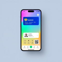 A sleek and modern mobile app interface for the TawaCard Digital Business Card