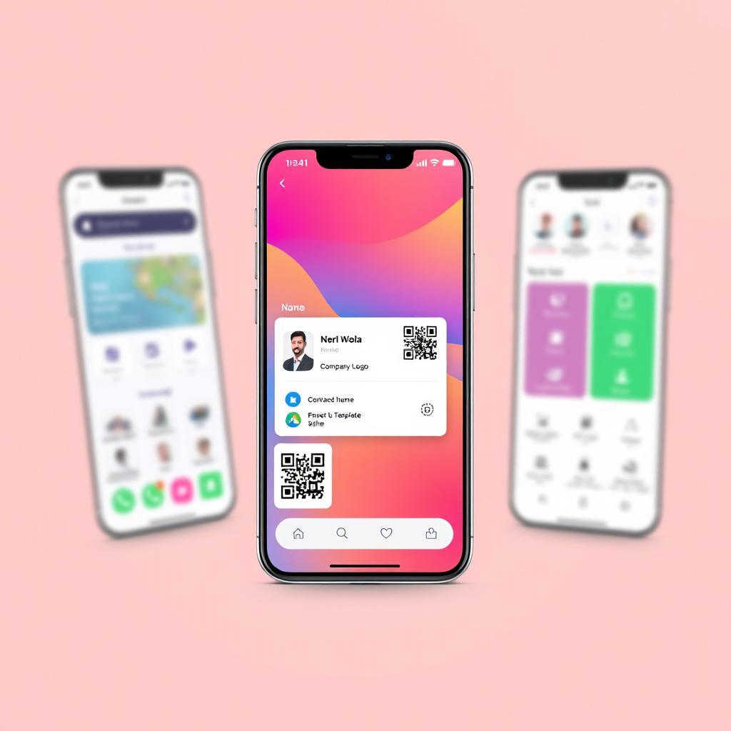 A sleek and modern mobile app interface for the TawaCard Digital Business Card