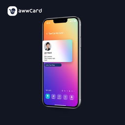 A sleek and modern mobile app interface for the TawaCard Digital Business Card