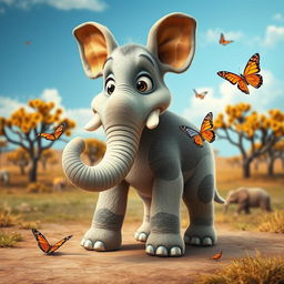 A fantastical creature that combines elements of a dog and an elephant