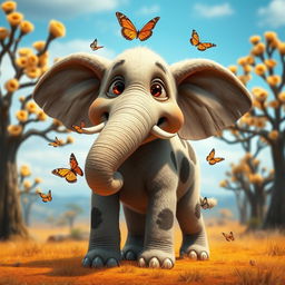 A fantastical creature that combines elements of a dog and an elephant