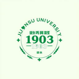 Logo design for Jiangsu University, featuring the name "Jiangsu University 1903" in a circular format