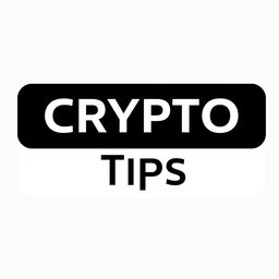 A sleek and modern logo for a Crypto Tips channel featuring a bold design primarily in black
