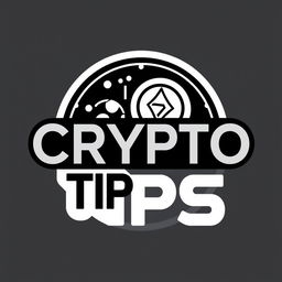 A sleek and modern logo for a Crypto Tips channel featuring a bold design primarily in black