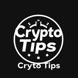 A sleek and modern logo for a Crypto Tips channel featuring a bold design primarily in black