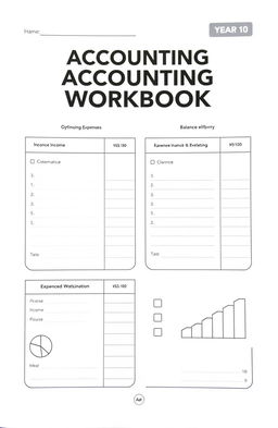 A simple, minimalistic accounting workbook designed for Year 10 students