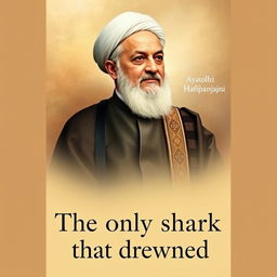 A hypothetical book cover featuring a portrait of Ayatollah Hashemi Rafsanjani, portrayed in a respectful and artistic style