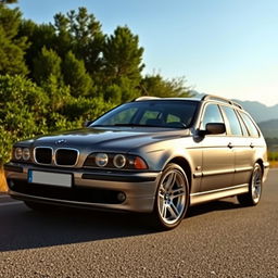 A beautifully detailed BMW E39 touring, showcasing its sleek, elegant design and sporty features