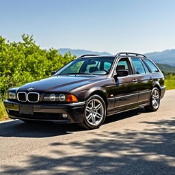 A beautifully detailed BMW E39 touring, showcasing its sleek, elegant design and sporty features