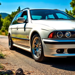 A beautifully detailed BMW E39 touring, showcasing its sleek, elegant design and sporty features