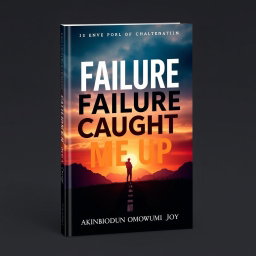 A captivating book cover design for the title 'Failure Caught Me Up' by Akinbiodun Omowumi Joy