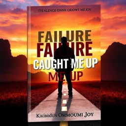 A captivating book cover design for the title 'Failure Caught Me Up' by Akinbiodun Omowumi Joy