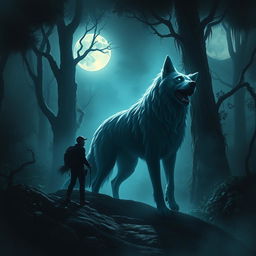 A mystical representation of La Leyenda del Cadejo, a folklore legend from Central America