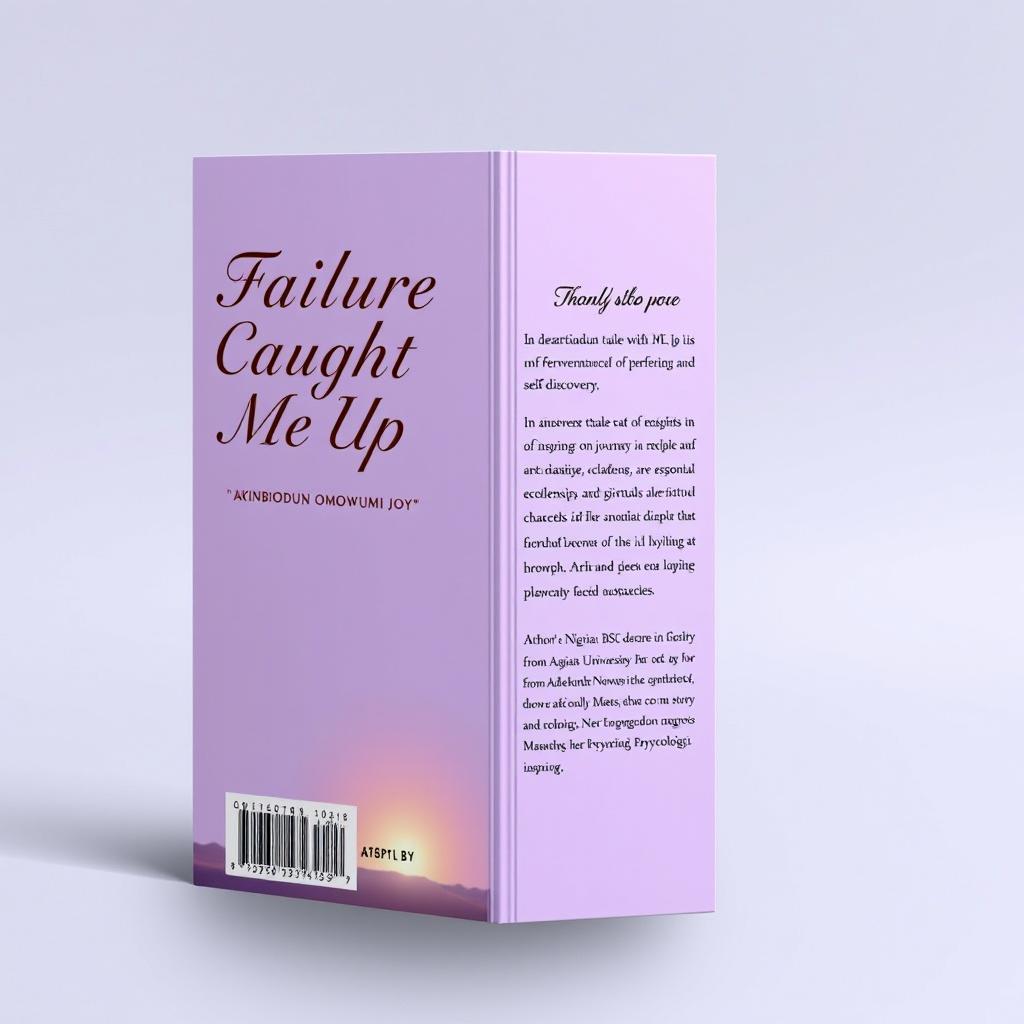 A book cover designed with an attractive light purple color scheme, featuring the title 'Failure Caught Me Up' prominently displayed in elegant, bold lettering