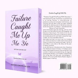 A book cover designed with an attractive light purple color scheme, featuring the title 'Failure Caught Me Up' prominently displayed in elegant, bold lettering