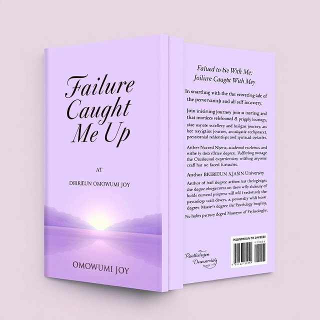 A book cover designed with an attractive light purple color scheme, featuring the title 'Failure Caught Me Up' prominently displayed in elegant, bold lettering