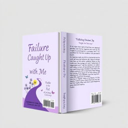 A stunning book cover design featuring a light purple color scheme, elegantly designed for the title 'Failure Caught Up With Me' by Akinbiodun Omowumi Joy