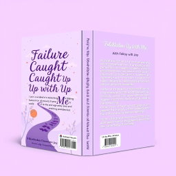 A stunning book cover design featuring a light purple color scheme, elegantly designed for the title 'Failure Caught Up With Me' by Akinbiodun Omowumi Joy