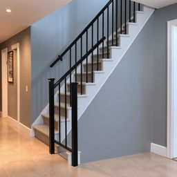 A beautifully designed indoor staircase featuring a color scheme transformation