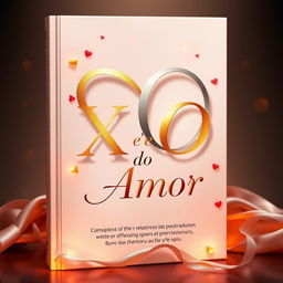A modern, sensual, and sophisticated book cover for 'X e O do Amor'