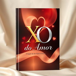 A modern, sensual, and sophisticated book cover for 'X e O do Amor'