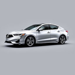 A sleek and modern silver 2020 Acura ILX displayed against a smooth gray background