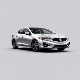 A sleek and modern silver 2020 Acura ILX displayed against a smooth gray background