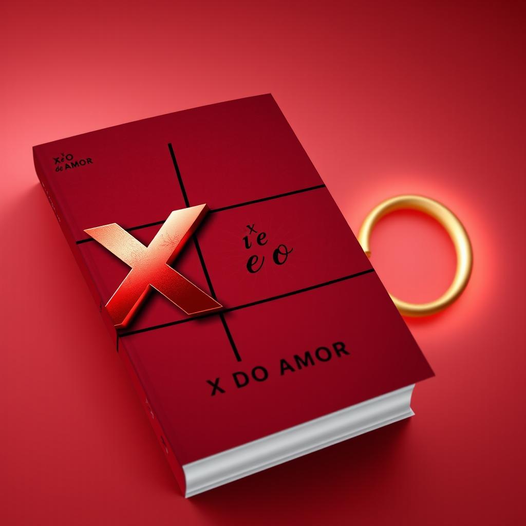 A modern, sensual, and sophisticated book cover for the title 'X e O do Amor'