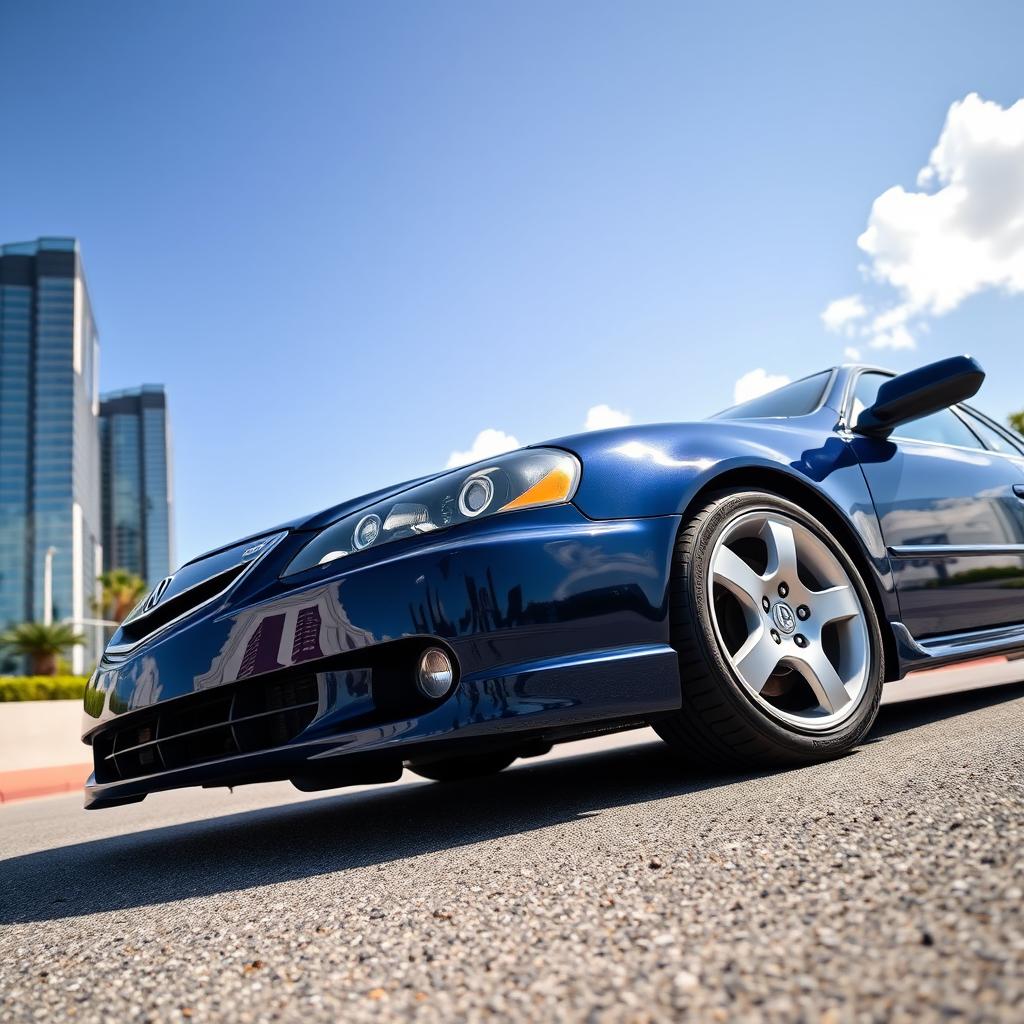 A stunning Acura CL, parked under a bright blue sky