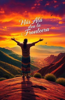 A vibrant and emotionally charged landscape depicting a vast borderland, where two worlds collide