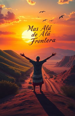 A vibrant and emotionally charged landscape depicting a vast borderland, where two worlds collide