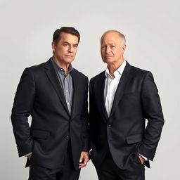 An image of two men standing side by side, facing each other