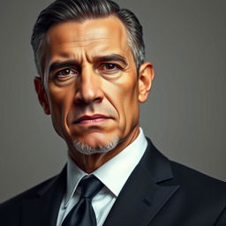 A detailed portrait of a man resembling a prominent political figure, styled as a president
