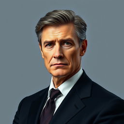 A detailed portrait of a man resembling a prominent political figure, styled as a president