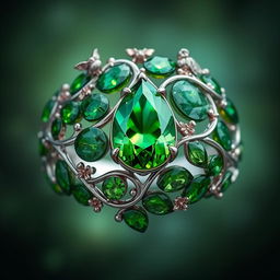 An intricate and enchanting ring design inspired by a mystical forest