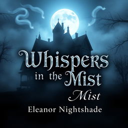 A hauntingly beautiful book cover for 'Whispers in the Mist' by Eleanor Nightshade