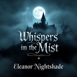 A hauntingly beautiful book cover for 'Whispers in the Mist' by Eleanor Nightshade