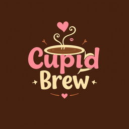 A stylish and modern coffee shop logo for 'Cupid Brew'