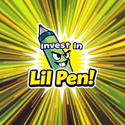 A vibrant and eye-catching promotional banner for a meme coin named 'Lil Pen'
