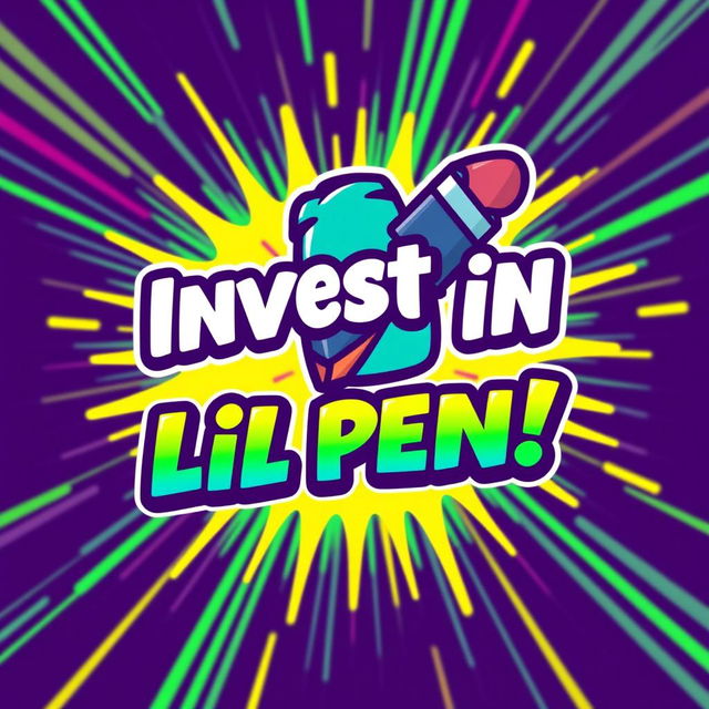 A vibrant and eye-catching promotional banner for a meme coin named 'Lil Pen'