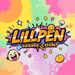 A vibrant and eye-catching banner design for promoting a meme coin called LILPEN