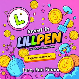 A vibrant and eye-catching banner designed for the promotion of a meme coin called LILPEN