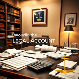 A professional and modern Facebook cover image depicting the world of legal accounting