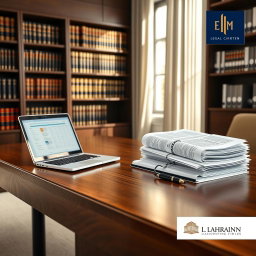 A professional and sophisticated Facebook cover image for a legal accounting firm