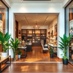A beautifully designed storefront showcasing modern and elegant decor with a warm and inviting atmosphere