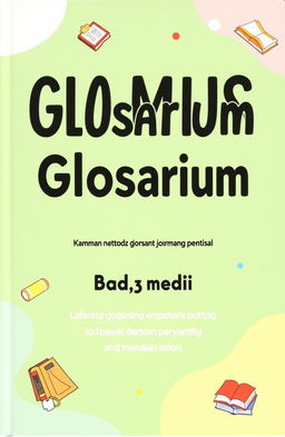 Sebuah kamus glosarium bahasa dan sastra yang menarik, dengan desain estetis ala media sosial, berisi istilah-istilah penting dalam bahasa dan sastra dalam bahasa Indonesia