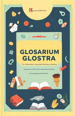 Sebuah kamus glosarium bahasa dan sastra yang menarik, dengan desain estetis ala media sosial, berisi istilah-istilah penting dalam bahasa dan sastra dalam bahasa Indonesia