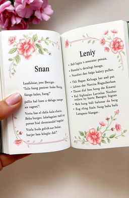 Sebuah buku glosarium yang estetis, berisi istilah-istilah bahasa dan sastra, ditampilkan di platform media sosial